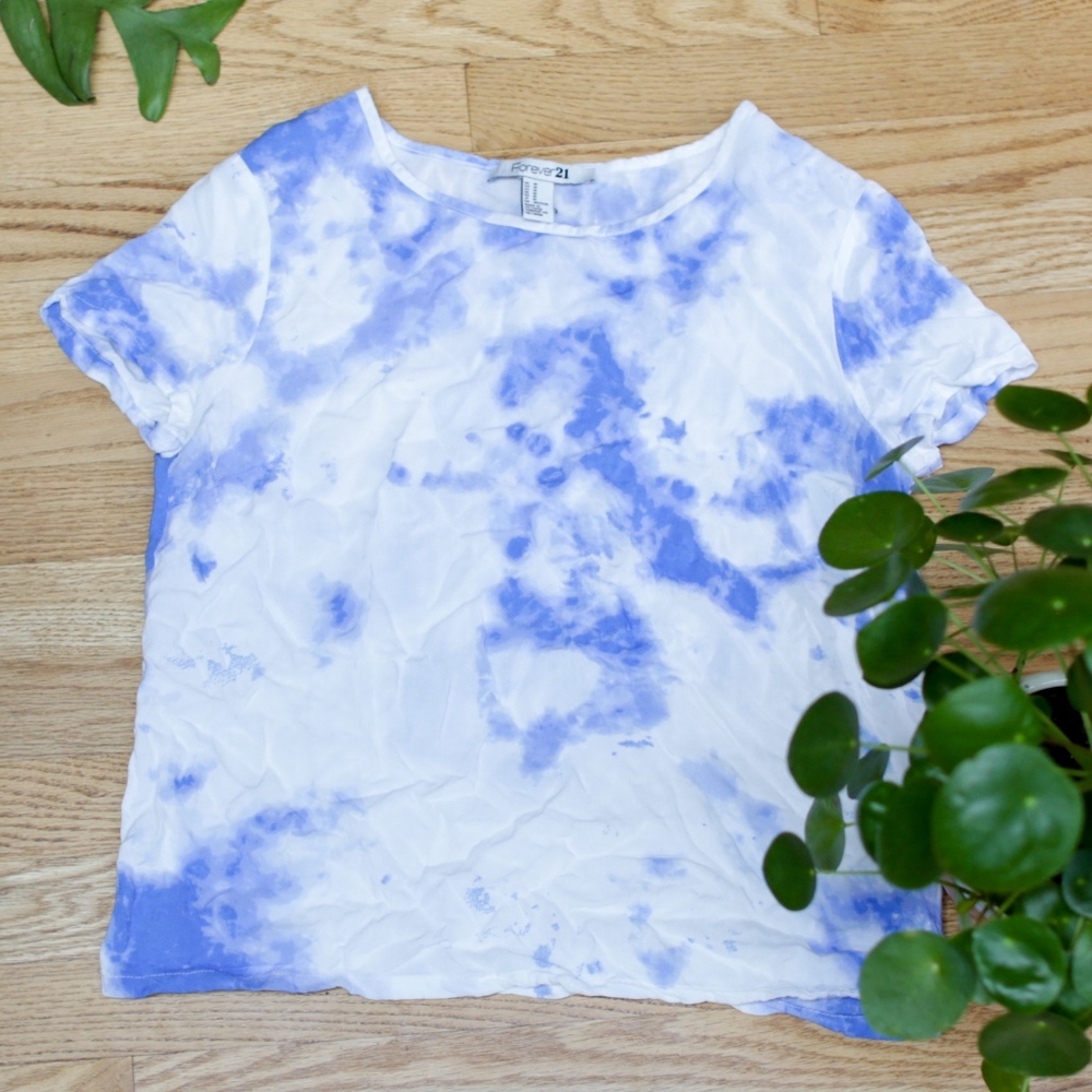 Forever 21 Blue Tie Dye Top